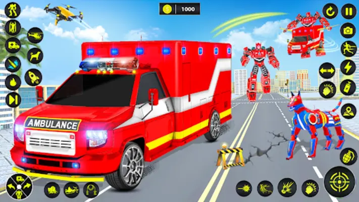 Ambulance Dog Robot Car Game android App screenshot 0