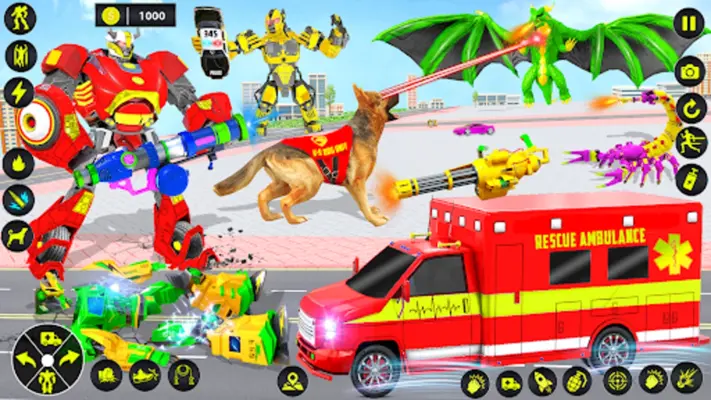 Ambulance Dog Robot Car Game android App screenshot 4