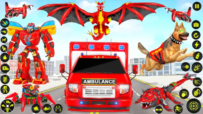 Ambulance Dog Robot Car Game android App screenshot 6